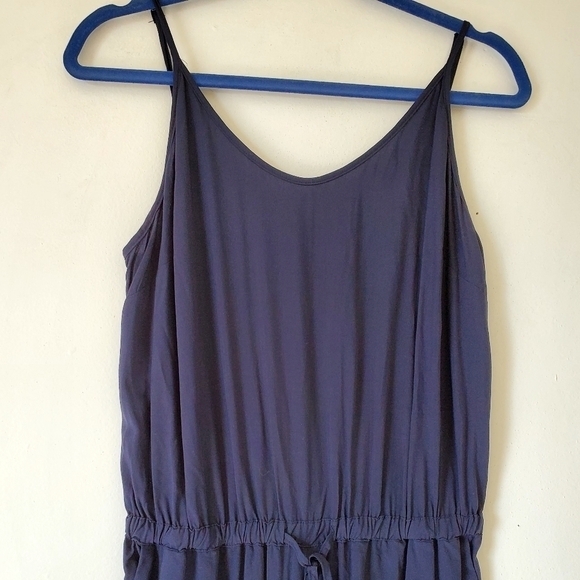 Banana Republic Navy Jumpsuit Pockets Zipper Ankle Tie Waist Size 4 - Picture 4 of 10